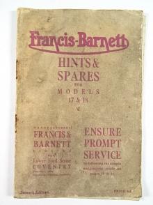 Francis-Barnett - Hints & Spares for Models 17 a 18