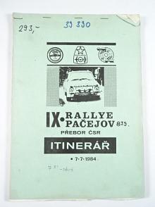 IX. Rallye Pačejov - přebor ČSR - itinerář - 1984
