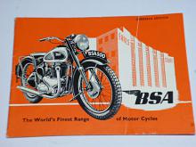 BSA - The World´s Finest Range of Motor Cycles - prospekt