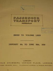 Passenger Transport Journal I. - 1939