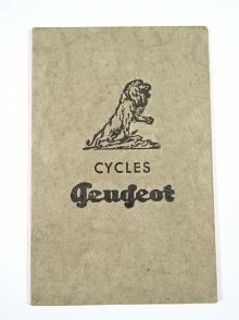 Cycles Peugeot - záruční list - 1939 - Továrny na železné zboží v Čenkově - Moric Arndt akc. spol. Praha II.