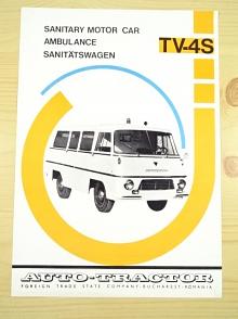 TV-4 S - Sanitary Motor Car - Ambulance - prospekt - Auto-Tractor Bucuresti Romania