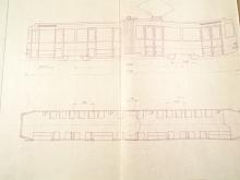 Typový náčrtek tramvaje K4D L=17000 varianta II - výkres - 1969