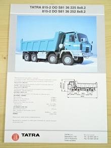 Tatra 815 - čtyřnápravový sklápěč - Tatra 815-200S81 36 225 8x8.2, Tatra 815-2D0S81 36 252 8x8.2 - prospekt