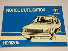 Talbot Horizon - notice d´utilisation - 1980
