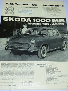 Škoda 1000 MB modell 1966, Škoda Octavia Combi, 1202 STW - prospekt - F. M. Tarbuk + Co.