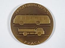 ČSAD Ostrava - medaile podniku za dlouholetou a obětavou práci pro ČSAD - plaketa - 1975 - Škoda 706 RTS - 706 RTO