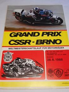 Grand Prix ČSSR - Brno - Weltmeisterschaftslauf für Motorräder - 28. 8. 1988 - program