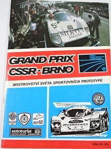 Grand Prix ČSSR Brno - Mistrovství světa sportovních prototypů - Mistrovství ČSSR formule Škoda - Mistrovství ČSSR CSV 1600 cm3 - 8. - 10. 7. 1988 - program + startovní listina