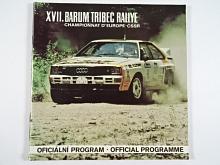 XVII. Burum Tríbeč Rallye - Mistrovství Evropy - 1987 - program