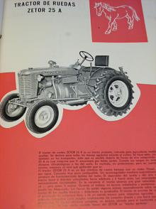 Zetor, Agrostroj - traktory, zemědělské stroje - prospekty - Motokov - Zetor 25 A, Zetor 25 K, Zetor Super kolový, pásový, motorobot PF 6...