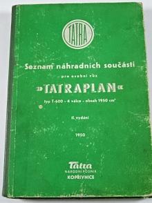 Tatra Tatraplan T 600 - seznam náhradních součástí - 1950
