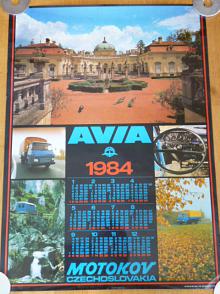 Avia - plakát - kalendář 1984 - Motokov