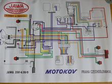 JAWA 350-638/0 - plakát - schéma elektrické instalace - Motokov