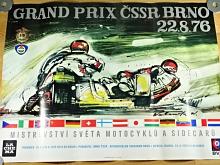 Grand Prix ČSSR Brno - 22. 8. 1976 - plakát - Vladimír Valenta