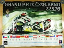 Grand Prix ČSSR Brno - 22. 8. 1976 - plakát - Vladimír Valenta