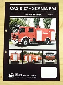 CAS K 27 - Scania P94 - Water Tender type 3671 - prospekt - 1997 - THT Polička