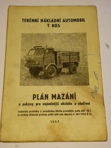 Tatra 805 - plán mazání a pokyny pro nejnutnější obsluhu - 1957