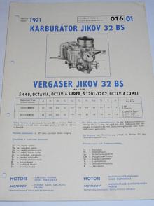 Jikov 32 BS - karburátor pro Škoda 440, Octavia, Octavia Super, 1201 - 1202, Octavia Combi - prospekt - 1941