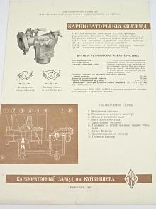 Karburátory K 16, K 16 G, k 16 D - prospekt - 1959