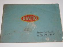 DIATTO - Catalogo Pezzi Ricambio per Tipi 20 e 20 A - 1926