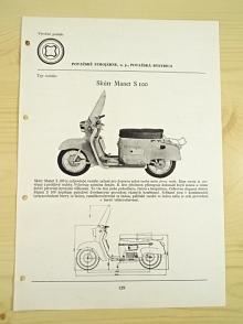 Skútr Manet S 100 - katalogový list - 1960 - Považské strojárne, n. p. Považská Bystrica