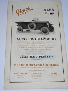 Praga Alfa 5/18 HP - prospekt - 1925