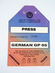 1986 FIA Formula One World Championship - Press - German GP 86