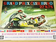 Grand Prix ČSSR Brno - 27. 8. 1978 - Mistrovství světa motocyklů a sidecarů - plakát - Vladimír Valenta
