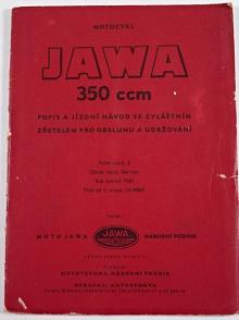 JAWA 350 ccm - pérák - 1951 - popis a jízdní návod