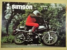 Simson Mokick S 51 Leichtkrafträder S 70 - 1984 - prospekt