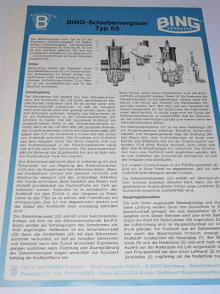Bing - Schiebervergaser Typ 55 - prospekt - 1982
