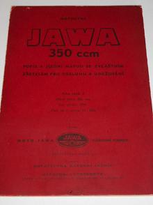 JAWA 350 typ 12 - pérák dříve Ogar - popis a jízdní návod se zvláštním zřetelem pro obsluhu a udržování - 1951