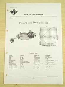 JAWA - dvoudobý motor JAWA 50 ccm - 551 - katalogový list - 1960 - Motor n. p., České Budějovice