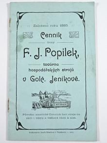 F. J. Popilek - továrna hospodářských strojů v Golč. Jeníkově - prospekt - 1910