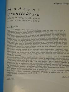 Moderní architektura - předpoklady, vznik, vývoj v cizině až do roku 1924 - Oldřich Starý