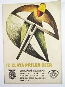 17. Zlatá přilba ČSSR - Pardubice 11. - 12. září 1965 - program + startovní listina