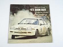 XV. Barum Rallye 1985 - Mistrovství Evropy - Gottwaldov - program + startovní listina + plakát