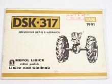 DSK-317 převodová skříň s nápravou - VARI - 1991 - popis, návod, seznam dílů