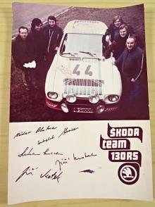 Škoda team 130 RS - fotografie - podpisy - tisk