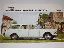 Peugeot 404 - familiale - break - commerciale - prospekt - 1968