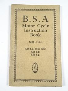 B.S.A Motor Cycle - Instruction Book - 1935 Models - BSA