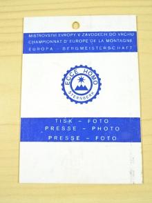 Mistrovství Evropy v závodech do vrchu - Ecce Homo Šternberk - tisk - foto - plastová visačka