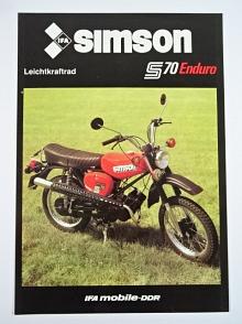 Simson - Leichtkraftrad S 70  Enduro - 1984 - prospekt