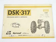 DSK-317 převodová skříň s nápravou - VARI - 1986 - popis, návod, seznam dílů
