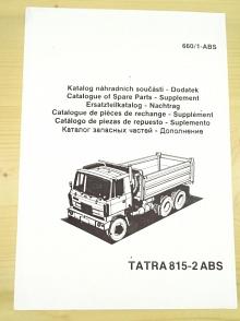 Tatra 815-2 ABS - katalog náhradních součástí - dodatek - 1993