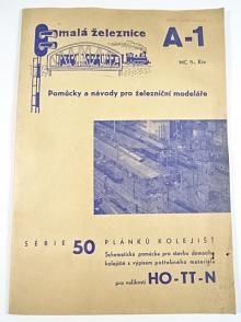 Série 50 plánků kolejišť pro velikosti H0 - TT - N - malá železnice A-1 - 1970