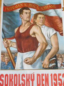 Sokolský den 1952 - plakát - Josef Schlesinger