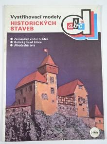 ABC - vystřihovací modely historických staveb - zemanský vodní hrádek, gotický hrad Litice, jihočeská tvrz - 1990