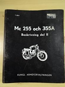 JAWA 250, 350 - Mc 255 och 355 A - Beskrivning del II - 1965 - AB E. Fleron - vojenský motocykl tzv. švéd - dílenská příručka